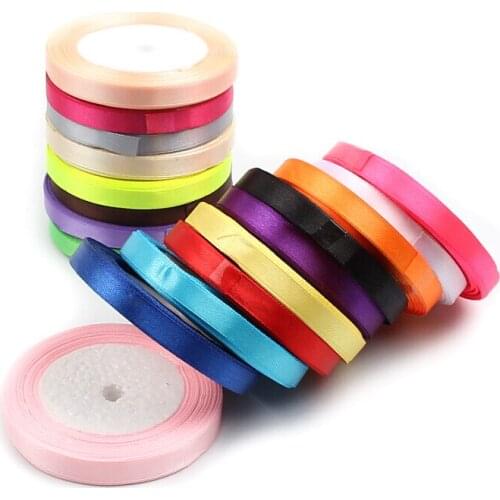 25Yard/Roll 10mm Silk Satin Ribbon Wedding Party Decoration Card Gift Wrapping Bow Ribbons Christmas DIY Riband Supplies