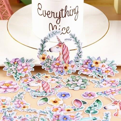 32PCS Little unicorn Stickers Crafts And Scrapbooking stickers book Student label Decorative sticker kids toys
