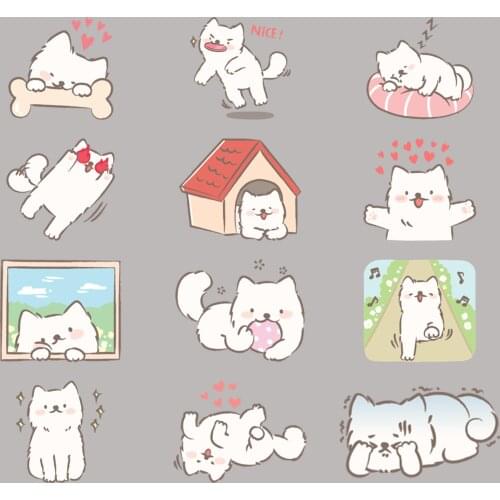 32 funny puppy scrapbook stickers for children, DIY laptop suitcase skateboard motorcycle bicycle toy