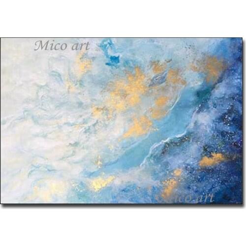 Abstract Blue Art 100% Hand Painted Modern Home Decorative Items Oil Painting Wall Decor Abstract Art Paintings Unframed Artwork