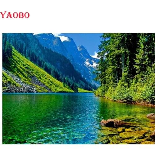 5d DIY Diamond Painting"mountain Waterfall"Embroidery Diamond Mosaic Cross Stitch Rhinestones Full Square natural Scenic decor