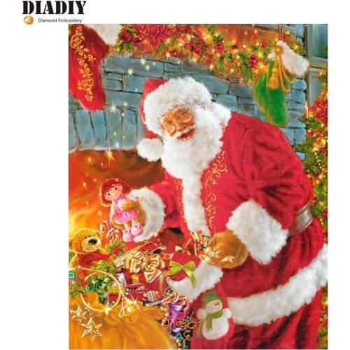 Diamond Embroidery 5D DIY Diamond Painting Santa Claus Diamond Painting Rhinestone Cross Stitch Christmas Decoration