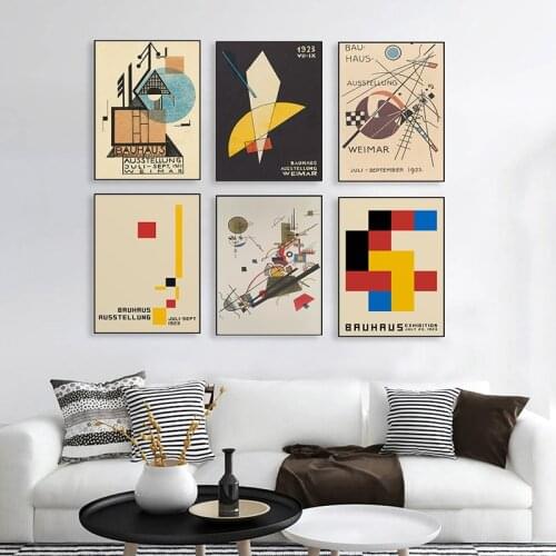 Bauhaus Ausstellung 1923 Weimer Exhibition Poster and Prints Canvas Painting Wall Art Picture for Home Cuadros Decoration