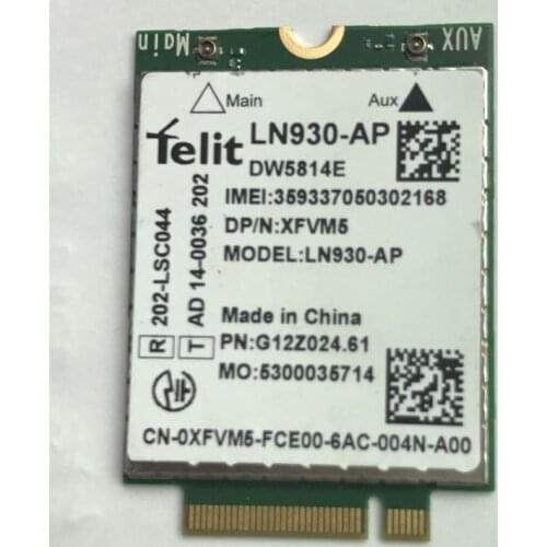 Wireless card for Dell Dw5814E p/n XFVM5 0XFVM5 LN930-AP WWAN 4G NGFF CARD Latitude 14" 7480 5480