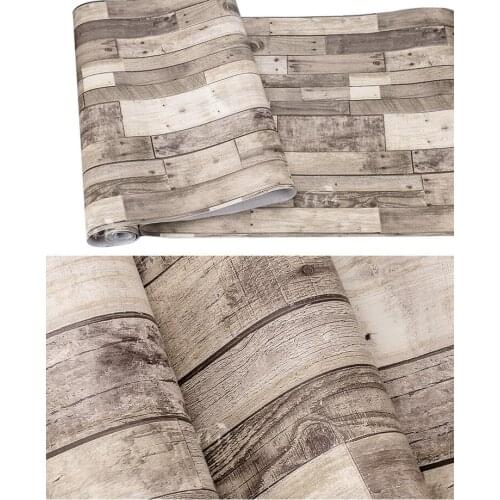 Home Vintage Vinyl Film Sticker Self-adhesive Wood Plank Shiplap Peel and Stick 3M Rustic Wood Wallpaper Contact Paper