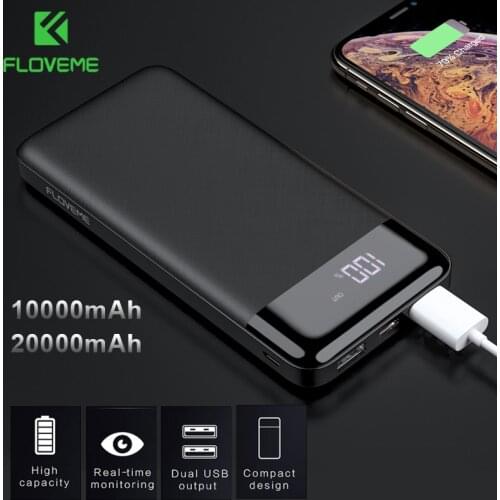 FLOVEME 20000mAh Power Bank 10000mAh Portable External Battery Powerbank USB Fast Charger Pover bank For Xiaomi iPhone12 11