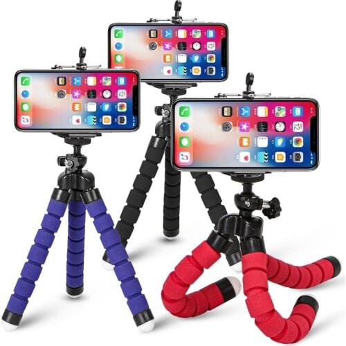 Flexible Sponge Octopus Mini Tripod With Wireless Remote Shutter For iPhone mini Camera Tripod Phone Holder clip stand