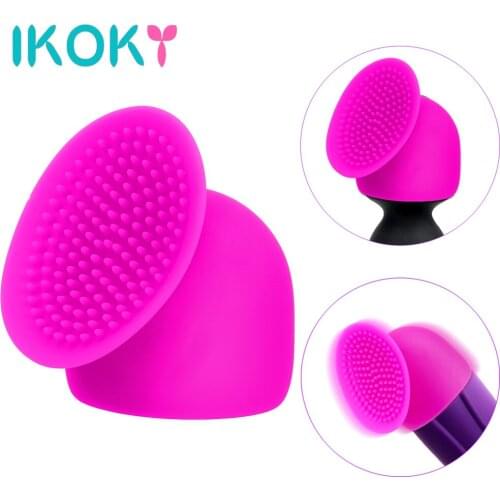 IKOKY AV Massager Headgear Vibrator Cap Silicone Nipple Massage Anal Clitoris Stimulation Magic Wand Accessories for Women