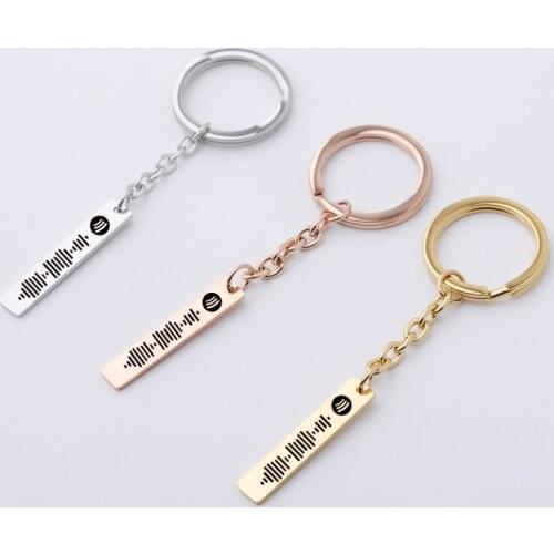 Custom Spotify Scan Code Keychain Boy Girl Women Men Gifts Diy Keychain Accessories Stainless Steel Laser Engraving Personalise