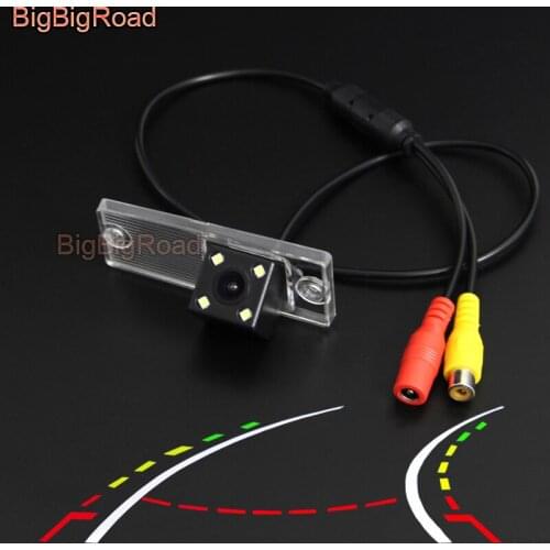 BigBigRoad Car Intelligent Dynamic Trajectory Tracks Rear View Parking Camera For Kia Naza Sorento MK1 Cerato RIO 2003 -2012