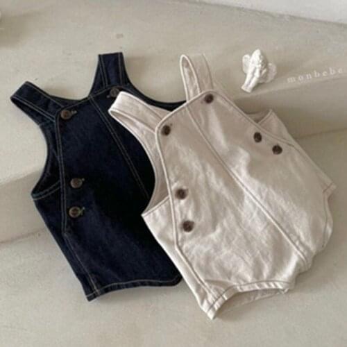 Summer Baby Boy Girl Pure Color Romper Children Cowboy Romper Kids Baby Boy Girl Clothes Romper Infant Loose Rompers