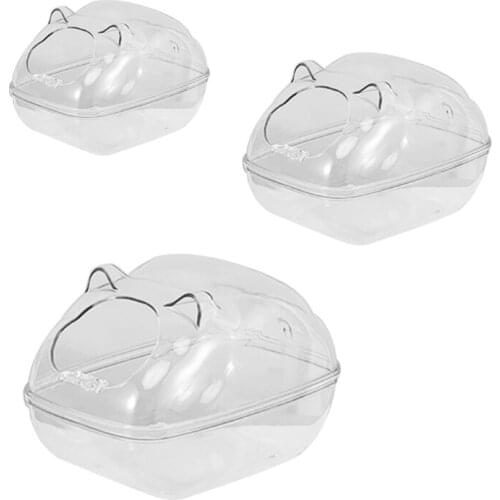 Hamster Sand Bathroom Durable Plastic Sand Bath Container Large Sand Box Transparent Bathing Sand Bowl S/M/L