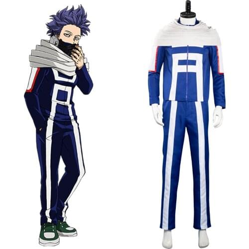 Boku no My Hero Academia Cosplay Hitoshi Shinso Cosplay Costume Outfit Uniform Halloween Carnival Suit