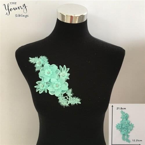 High quality Embroidery Applique Lace Fabric DIY Rhinestone Lace Collar Sewing Neckline Clothing Decorate Accessories Supplies