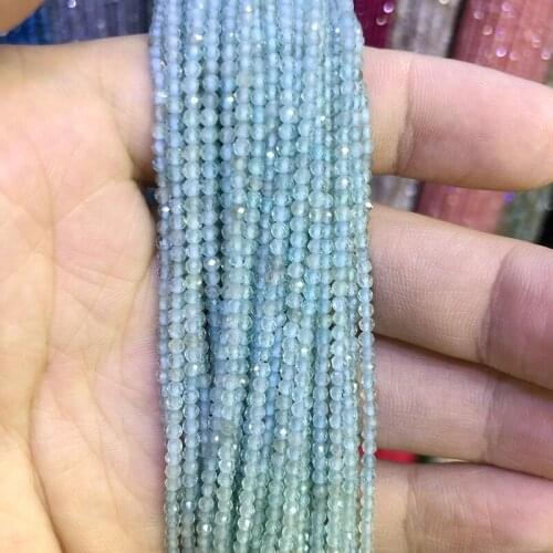 AA Grade 5 strings Lot Faceted Tiny Gem Beads 100% Natural Apatite Beads 2mm 3mm Faceted Round Spacer Tiny Bead,15.5"Full Strand