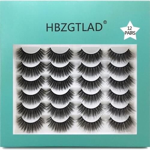 NEW 1/12 pairs 100% Real Mink Eyelashes 3D Natural False Eyelashes 3d Mink Lashes Soft Eyelash Extension Makeup Kit Cilios