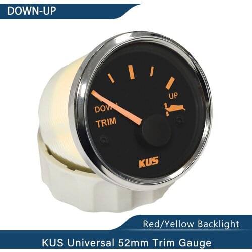 New KUS Universal 2" 52mm Boat Trim Gauge Outboard Engine Marine TRIM METER 12V 24V with Red/Yellow Available Backlight 0-190ohm