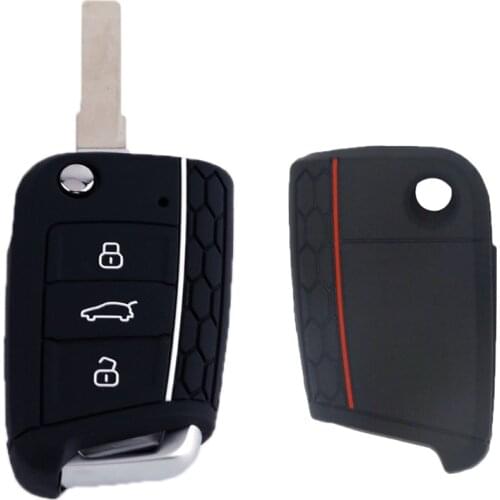 Fit for 2016-2020 VW Polo Golf 7 MK7 Fit for 2017-2020 Skoda Octavia Kodiaq Karoq for Seat Ateca Leon Lamando Silicone Key Case