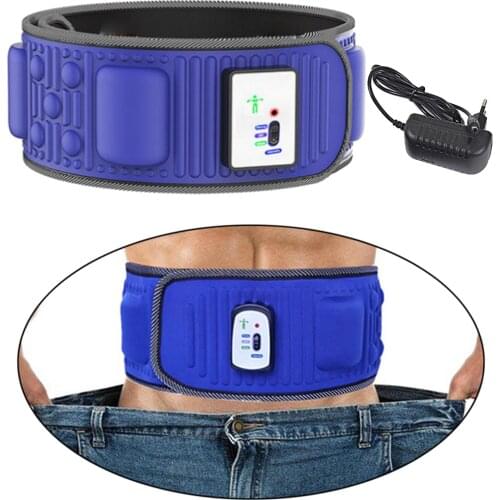 Abdominal Abs Slimming Belt Stimulator Body Vibrating Waist Trainer Massager Gym Workout Waist Trimmer Weight Loss Fat Burning