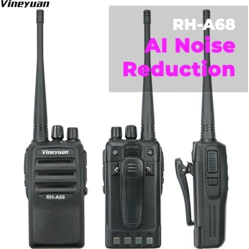 Vineyuan 5W RH-A68 AI Noise Reduction Two Way Radio UHF 400-470MHz Long Range Portable Mini Walkie Talkies KTV Factory Kitchen