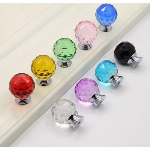 Crystal Handle Round Single Hole Handle Light Luxury Cabinet Wardrobe Door Drawer Cabinet Handle Cover Handle