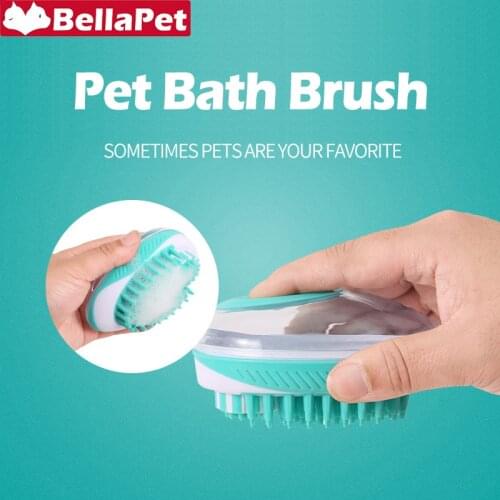 Pet Dog Brush Grooming Bath Shampoo Massager Dogs Brush Comb Soft Scrubber Silicone Pet Shower Summer Pet Hair Remover Cleaner