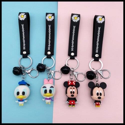 Cute Creative Cartoon Disney Mickey Minnie Keychain Donald Duck Bag Pendant Car Key Chain
