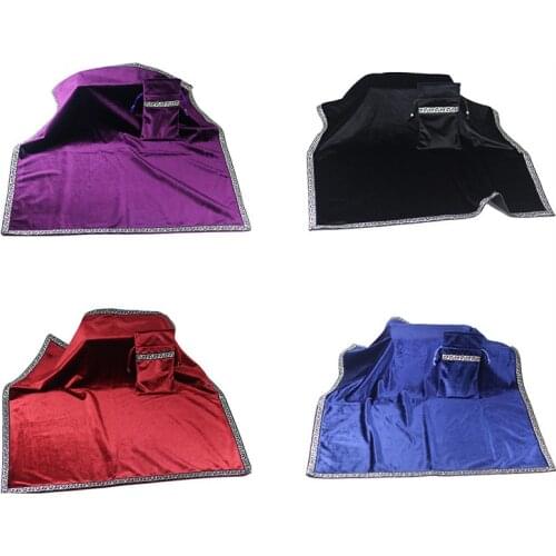 4 Kinds Colors Board Game Accessories By Hand Tarot Tablecloth With Bags Silver Side Flocking Fabric Tarot