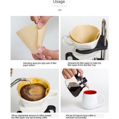 100x Replacement Disposable Cone Coffee Paper Filters Coffee Paper Strainer