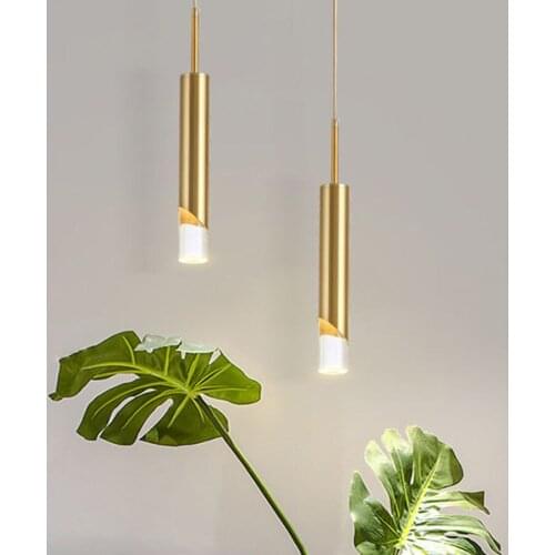 Modern Long Pipe Pendant Light Nordic Long Tube LED Acrylic Hanging Lighting Bedside Living Room Shop Cafe Pendant Lamp