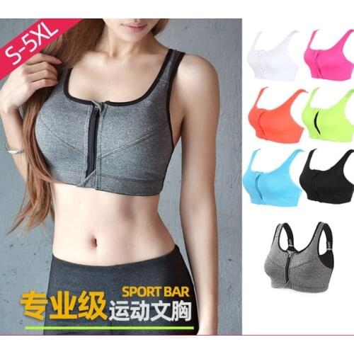 SEXYWG Sports Bras Hot Women Zipper Push Up Vest Underwear Shockproof Breathable Gym Fitness Athletic Running Yoga Bh Sport Tops
