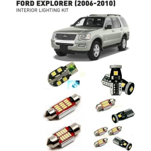 Led interior lights For Ford explorer 2006-2010 13pc Led Lights For Cars lighting kit automotive bulbs Canbus