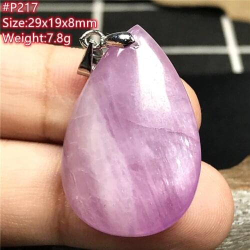 Top Natural Purple Kunzite Necklace Pendant Jewelry For Women Man Crystal 29x19x8mm Beads Love Wealth Gift Silver Gemstone AAAAA