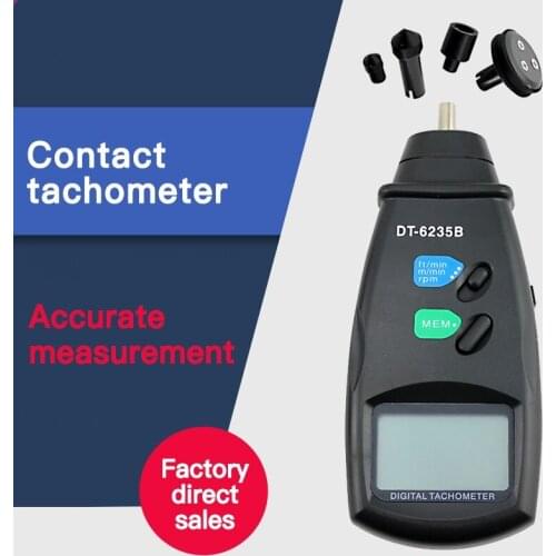 Smart handheld DT6235B contact tachometer / surface speed meter / line length count code photo tachometer