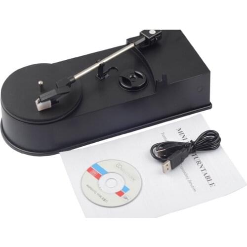 Mini Vinyl Turntable Record Player with USB, CD, Support 33/45RPM, Turntable to MP3 Converter, Portable Vinyl Record Player