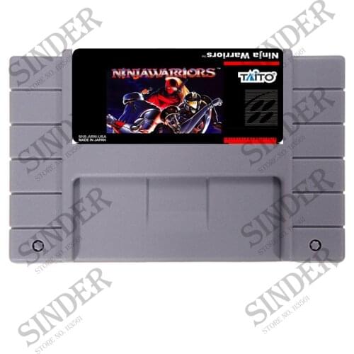 Ninja Warriors USA Version 16 bit Big Gray Super Game Card