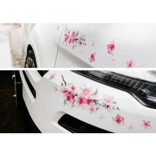 Upscale Cherry Blossom Flower 3D Car Sticker Cool Design Vinyl Funny Stickers And Decals Auto Motorcycle Car Styling Decoration