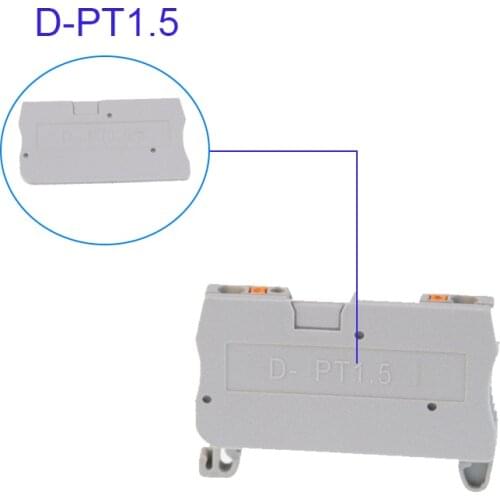 D-PT1.5/s End Cover for PT 1.5 Din Rail Terminal Blocks End Cover Plate L45H24.6W2.2 Mm