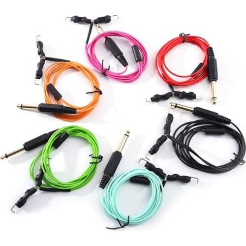Tattoo Clip Cord RCA Soft Silicone 2.4 Long Tattoo Clip Cord Cords Silver Enameled Wire for Tattoo Machine Power Supply