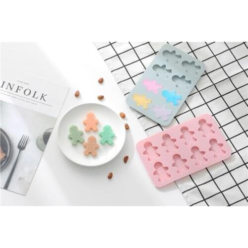 1PC 8 Holes Man Series Silicone Mold Fondant Cake Mold Chocolate Candy Clay Mold Kitchen Cooking Tools OK 1031