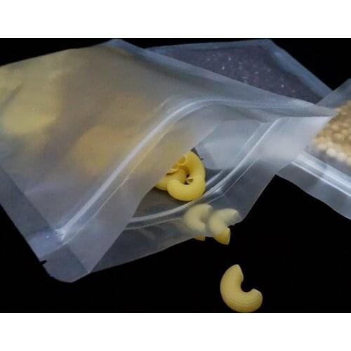 100pcs zipper bags 30x40cm Matte transparent ziplock bag Frosted Surface clear zip reclosable plastic pouch oatmeal packing sack