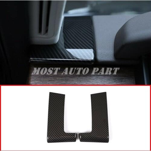 ABS Plastic Carbon Fiber Look Interior Dashboard Frame Cover Trim For Land Rover Range Rover Sport 2018-2020 2pcs Car Decoration