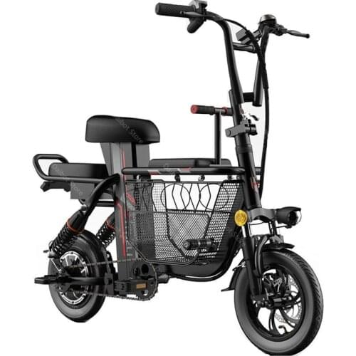 400W Mini Folding Electric Bicycle 48V 12 Inch Removable Battery With Pet Basket