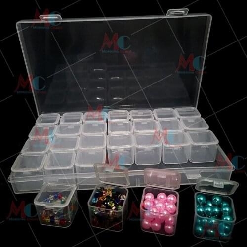 5D Diamond Painting Diamond Box 28 Grid Large Divided Box Jewelry Box Rhinestone Embroidered Crystal Bead Storage Box Container