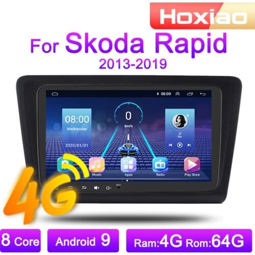 2din Car Radio Multimedia Video Player For Skoda Rapid 2013 2014 2015 2016 2017 2018 2019 4G Android Navigation GPS audio 2 DIN