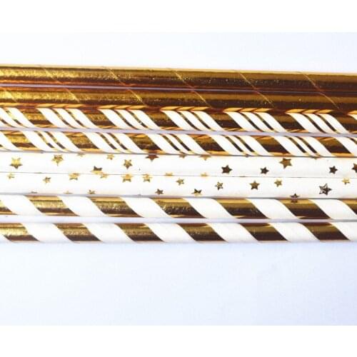Free DHL 1600pcs Paper Straws, Gold Foil Stripe Paper Straws,Silver Foil Stripe Paper Straws Foil Gold Star Foil Silver Star