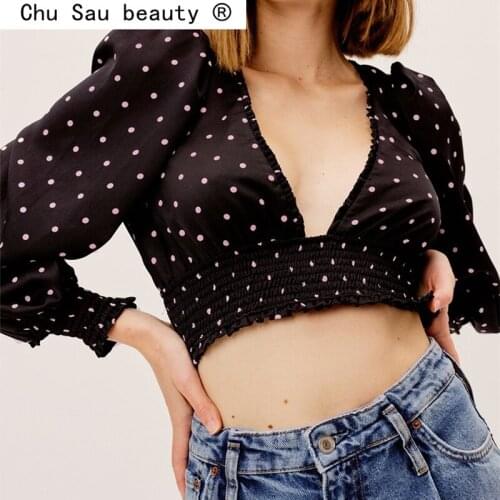 Блузки в горошек Chu Sau beauty China At AliExpress