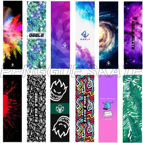 120x25cm Digital Spray Emery Skateboard Sandpaper Non-slip Double Rocker Long board Scooter Fish Board Deck Sticker Griptape