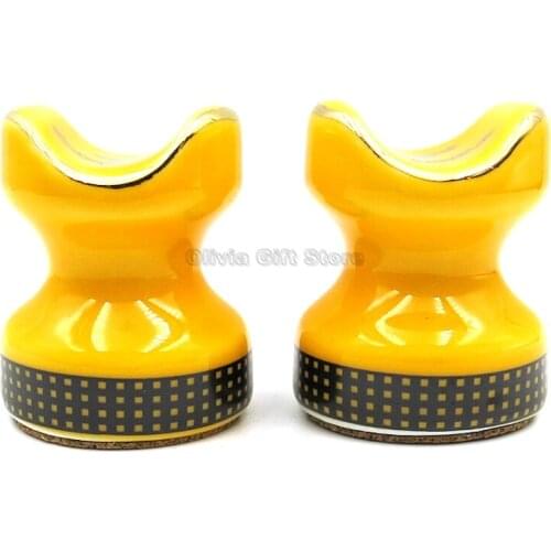 COHIBA 2 pcs Cigar Ashtray Porcelain Pocket Cigar Holder Cigar Cigarette Tobacco Travel Cigar Stand Holder Portable Smoking Tool