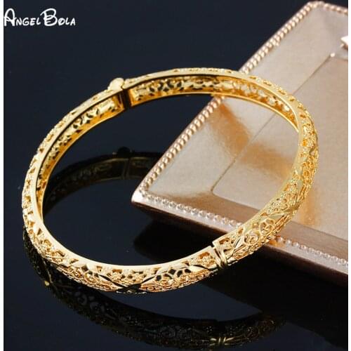 Islamic Muslim Fashion Gold Luxury Ladies Bracelets Middle East Hollow Jewelry Gifts Wedding Bridal Holiday Gifts Wholesale